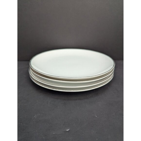 Royal M by Mitashoten Platinum Knight M109 White Coupe Salad Plate Set of 4 - Picture 8 of 9